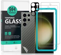 Pack Of 2 Tempered Glass For Samsung Galaxy S24 Ultra 5g 6.8 Inches (Not For Samsung Galaxy S24 5g/S24 Plus 5g), 9h Hardness Screen Protector, With 1 Piece Camera Protection, 1 Piece Back Film