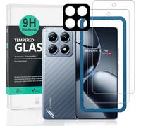 Pack Of 2 Tempered Glass For Xiaomi 14t Pro 5g 6.67 Inches, 9h Hardness Screen Protector, With 1 Piece Camera Protection, 1 Piece Rear Film, Easy To Install