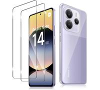 Pack Of 2 Tempered Glass For Xiaomi Note 14 5g And 1 Case, 0.33 Mm Screen Protector, 9h Hardness, Hd Transparent Glass Protection, Shockproof Anti-Scratch Soft Tpu Bumper Cover