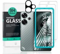 Pack Of 2 Tempered Glass For Xiaomi Poco F6 5g/ Turbo 3 5g 6.67 Inches, 9h Hardness Screen Protector, With 1 Piece Camera Protection, 1 Piece Back Film, Easy To Install