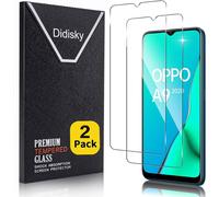 Pack Of 2 Tempered Glass Screen Protector Film For Oppo A9 2020, 9h Hardness, No Bubbles, High Definition