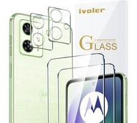 Pack Of 2 Tempered Glass Screen Protector Films For Motorola Moto G54 5g / Moto G64 5g With 2 X Rear Camera Protectors, 9h Hardness Glass, Anti-Scratch, Bubble-Free