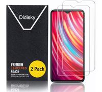 Pack Of 2 Tempered Glass Screen Protector For Xiaomi Note 8 Pro, Scratch-Resistant, 9h Hardness, No Bubbles, High Definition