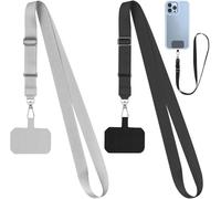 Pack Of 2 Universal Cell Phone Chains For Neck With Universal Patch For All Common Cell Phone Cases Adjustable And Removable.[I33]