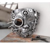 Pack of 2 Wall object, Mask, Resin, silver colored, PU 2, L. 12 cm, W. 21 cm, H. 19 cm