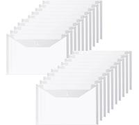 Pack Of 20 Transparent A4 Document Folders With Button Plastic Pockets For Storing Documents And Business Recipes