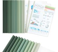 Pack Of 20 Transparent Binding Binders For School Office Home Documents,10 Mm Spine Width-Capacity 90 Sheets-Green