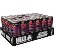 (PACK OF 24) HELL BLACK CHERRY Energy Drink | +20% More Caffeine | Vitamins B2, B3, B6, B12, C & D | No Preservatives | 24 x 500 ml |