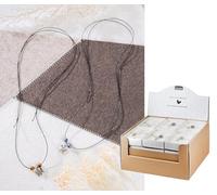 Pack of 24 Necklace, Angel motif, Semi-precious stone, blue, brown, green, purple, pink, white, PU 24, 6 assorted, D. 26 cm