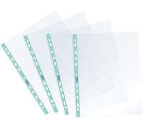 Pack Of 25 Clear Envelopes With Universal Punched Inner Format 22 X 30 Cm Smooth Finish For A4 Sheets With Pastel Blue Strip