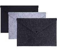 Pack Of 3 A4 Felt Document Folders With Press Stud And Pocket Perfect Document Holder For Office School Student