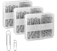 Pack Of 3 Boxes Of 100 Assorted Sized Paper Clips (300 Clips In Total)