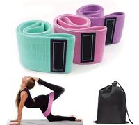 Pack Of 3 Elastic Fabric Bodybuilding Bands,3 Resistance Levels,Strength Resistance Band For Gym,Yoga,Crossfit,Pilates Or Home Exercises