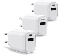 Pack Of 3 Quick Chargers 30w Usb C And Usb A, Qc 3.0+Pd With Ic Chip For Secure Charging And Battery Protection, For Smartphone, Tablet, Laptop, Iphone, Ipad, Samsung