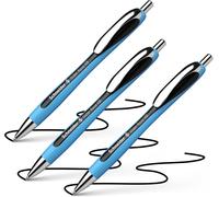 Pack Of 3 Retractable Ballpoint Pens Slider Rave Xb Viscoglide Large Tip Black