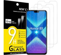 Pack Of 3 Tempered Glass Screen Protectors For Honor 8x, Bubble-Free Ultra Resistant (0.33 Mm Hd Ultra Transparent) 9h Hardness Glass