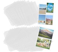 Pack of 30 A4 Photo Pouches,2/4 Compartments Photo Pockets,Photo Binder Pockets,Card Sleeves for Binding Rings 2/3/4,Double-Sided Photo Page Protectors