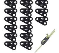 Pack Of 30 Black Plastic Rope Tensioners 3 Holes Rope Adjusters For Camping Hiking And Tent Adjustable Buckle Heavy Duty Durable Tarpaulin Outdoor Activities