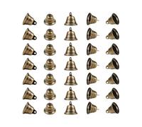 Pack of 30 vintage bronze craft jingle bells, 38mm mini hanging bells for Christmas decorations