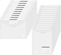 Pack Of 36 A4 Plastic Folders With Self-Gripping Closure,In 2 Versions,Transparent Waterproof Perforated Pouch With Pocket For Home,Office,School