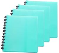 Pack Of 4 A4 Document Protectors For 80 Sheets,40 Transparent Pockets,Polypropylene Document Wallet,Display Book Book Book Binding Rings,Set Of 4,Green Tkd8029