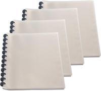 Pack Of 4 A4 Document Sleeves For 80 Sheets,40 Transparent Pockets,Polypropylene Document Wallet,Display Book Presentation Ring Binding,Set Of 4,Grey Tkd8029 Grey
