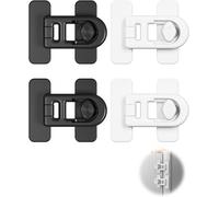 Pack Of 4 Child Safety Fridge Door Locks For Fridges,Freezers And Cabinets,Strong 3m Adhesive ¿ No Tools Or Drilling,White And Black