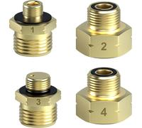 Pack Of 4 Europe Gas Bottle Adapters,Brass Gas Adapters,Camping Gas Adapters,For Connecting Pressure Regulator To Foreign Gas Cylinders