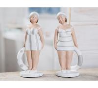 Pack of 4 Figure, Mermaid, Synthetic resin, gray, white, PU 4, 2 assorted, L. 9 cm, W. 8 cm, H. 21 cm