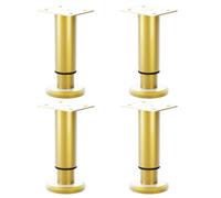 Pack of 4 Gold Adjustable Furniture Legs General Telescoping Support Feet Extendable Furniture Legs for Homes & Office Stylish Bed Lifts