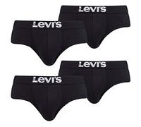 Pack of 4 Levis Men Solid Basic Brief Shorts Slip Men's Underpants Pant Underwear, Farben:884 - Jet Black, Größe Bekleidung:L