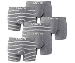 Pack of 4 Levis Men Vintage Stripe YD B Boxer Brief Boxershorts Underpants Pant Underwear, Farben:758 - Middle Grey mélange, Größe Bekleidung:S