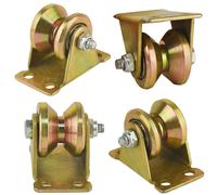 Pack Of 4 Lifting Pulleys, Wheel Throat V Pulley Single Roller Pulley Heavy Crane Lifting Load Capacity 200 Kg Washing Line/Pulley System