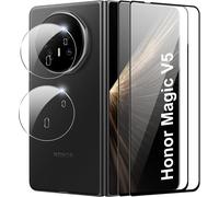 Pack Of 4 Screen Protectors For Honor Magic V5, 2-Piece Tempered Glass Back + Rear Camera Protector, Bubble Free, 9h Hardness, Ultra Transparent, Anti-Scratch Screen Protector