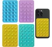 Pack Of 4 Silicone Suction Cups For All Phone Models, Non-Slip Phone Holder For Selfies And Videos, Hands Free, Durable And Easy To Use (Green, Yellow, Pink, Blue)