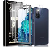 Pack Of 4 Tempered Glass Compatible With Samsung Galaxy S20 Fe, Contain 2 Pieces Screen Protectors + 2 Pieces Rear Camera Protector, Bubble-Free, Hd Glass, Easy Installation Kit