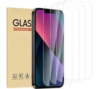 Pack Of 4 Tempered Glass Screen Protectors For Iphone 13, 9h Hardness Glass, Anti-Scratch, Ultra Resistant, Bubble-Free, Easy Installation, Compatible With Cases