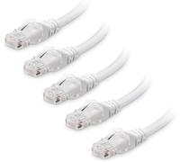 Pack of 5,10Gbps Short Cat6 Snagless Ethernet Cable 30cm (Rj45 Cable,Cat 6 Internet Cable) in White,0.3 m