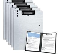 Pack Of 5 A4 Clipboards With Double Clips For Documents,Clipboard (Grey)