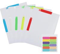 Pack Of 5 A4 Paper Document Folders A4 A3,Transparent Pocket For Paper Storage With Labels,Plastic For School Office