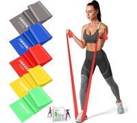 Pack Of 5 Elastic Bands,1.5 M Elastic Sport Tpe Resistance Band,Bodybuilding,Elastic Band For Pilates,Yoga,Sports,Home,Gym