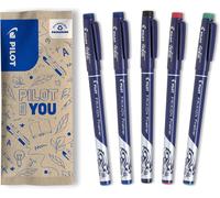 Pack Of 5 Frixion Fineliner - Erasable Writing Felt With Thermosensitive Ink - 2 Blue, 1 Black, 1 Red, 1 Green - Medium Tip