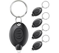 Pack Of 5 Mini 12 Lumen Portable Ultra Bright Battery Powered Led Key Ring Torch For Outdoor Camping Party Hiking And Emergency Lighting, Black Shell