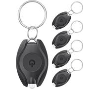 Pack Of 5 Mini 14 Lumen Portable Ultra Bright Battery Powered Led Key Ring Torch For Outdoor Camping Party Hiking And Emergency Lighting