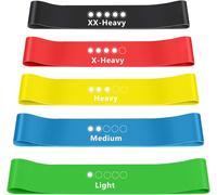 [Pack Of 5] Resistance Band,Elastic Band,5 Levels Of Strength,Elastic,Bodybuilding In Soft Latex For Crossfit,Pilates,Yoga,Rehabilitation