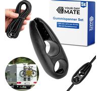 Pack Of 5 Rubber Bungee Cords,120 X Diameter 4 Mm,With Matching Clamps,Black,Luggage Tensioner For Warning Sign Italy,Spain,Portugal,Tie Down Strap For