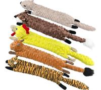 Pack of 5 Squeaky Bubble Plush Puppy Toys-No Padding-for Large and Medium Breed Dogs.[C5]