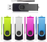 Pack of 5 USB 2.0 Flash Drive,32 GB USB 2.0 Flash Drive Storage Flash Drive for Music and Folders Storage (Multi-Colour)