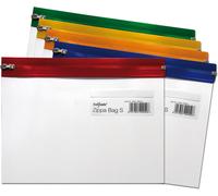 Pack Of 5 Zippa Bags S 140 Micron A5 L 25.5 X H 19 Cm Transparent With Assorted Zip