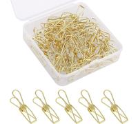 Pack Of 50 Paper Clips For Office,Mini Creative Paper Clips Metal Paper Clips Office Paper Clips Gold Large For Office Book Document Paper Photo Bills,Bills,Clothes(Gold)